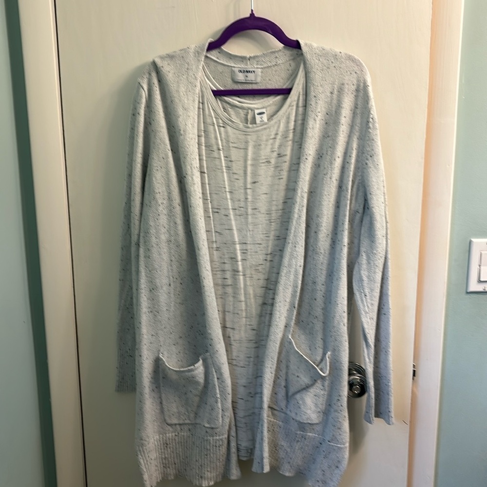 Old Navy Long Cardigan Sweater with Sleeveless Shell